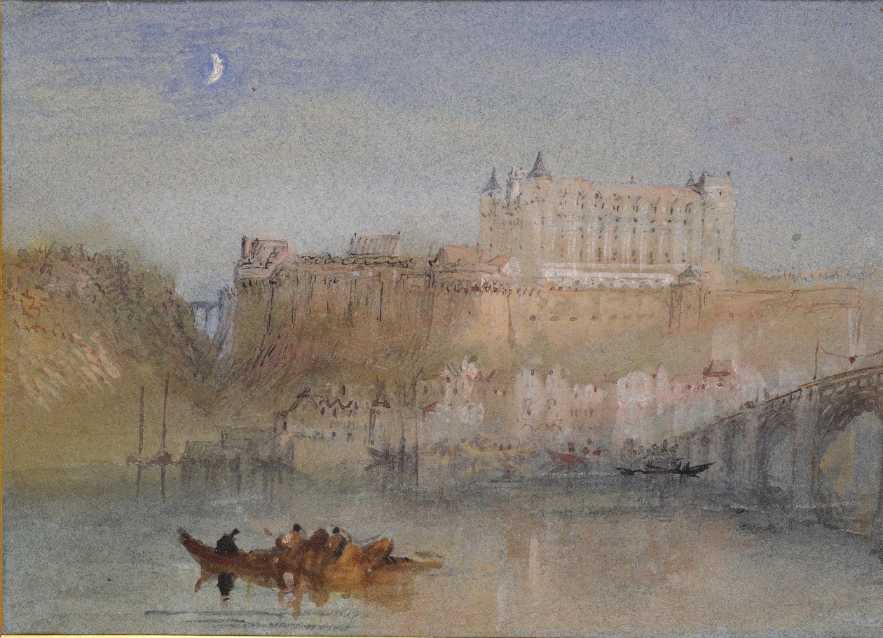 Bron och slottet i Amboise, c1830 av Joseph Mallord William Turner