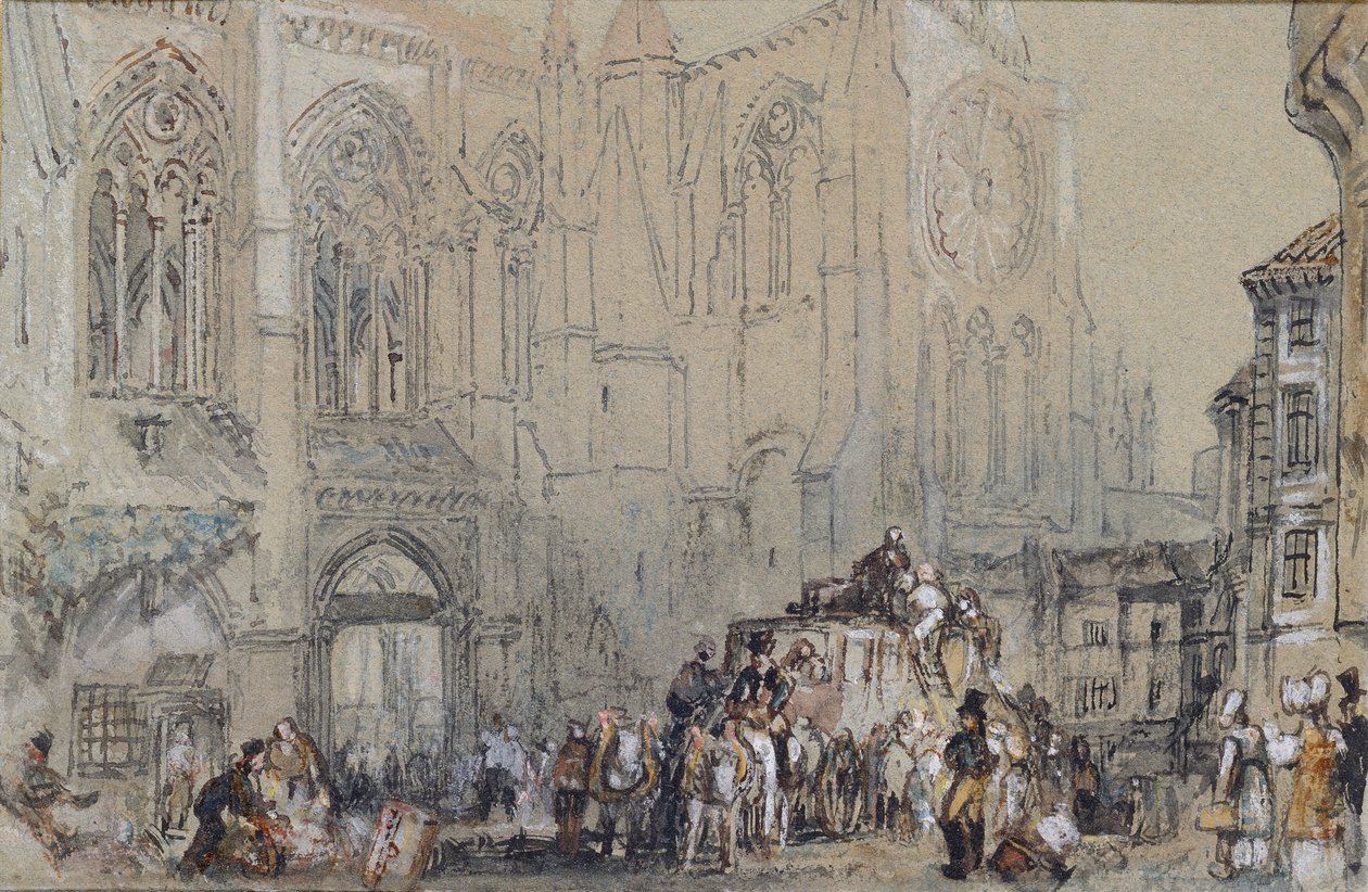 Kyrkan St Julien, Tours, c1830 av Joseph Mallord William Turner