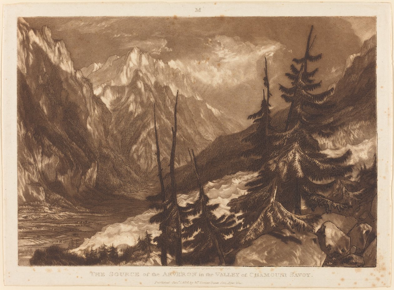 The Source of the Arveron, publicerad 1816. av Joseph Mallord William Turner