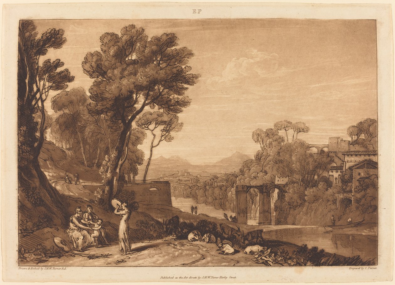 The Woman and Tambourine, publicerad 1807. av Joseph Mallord William Turner