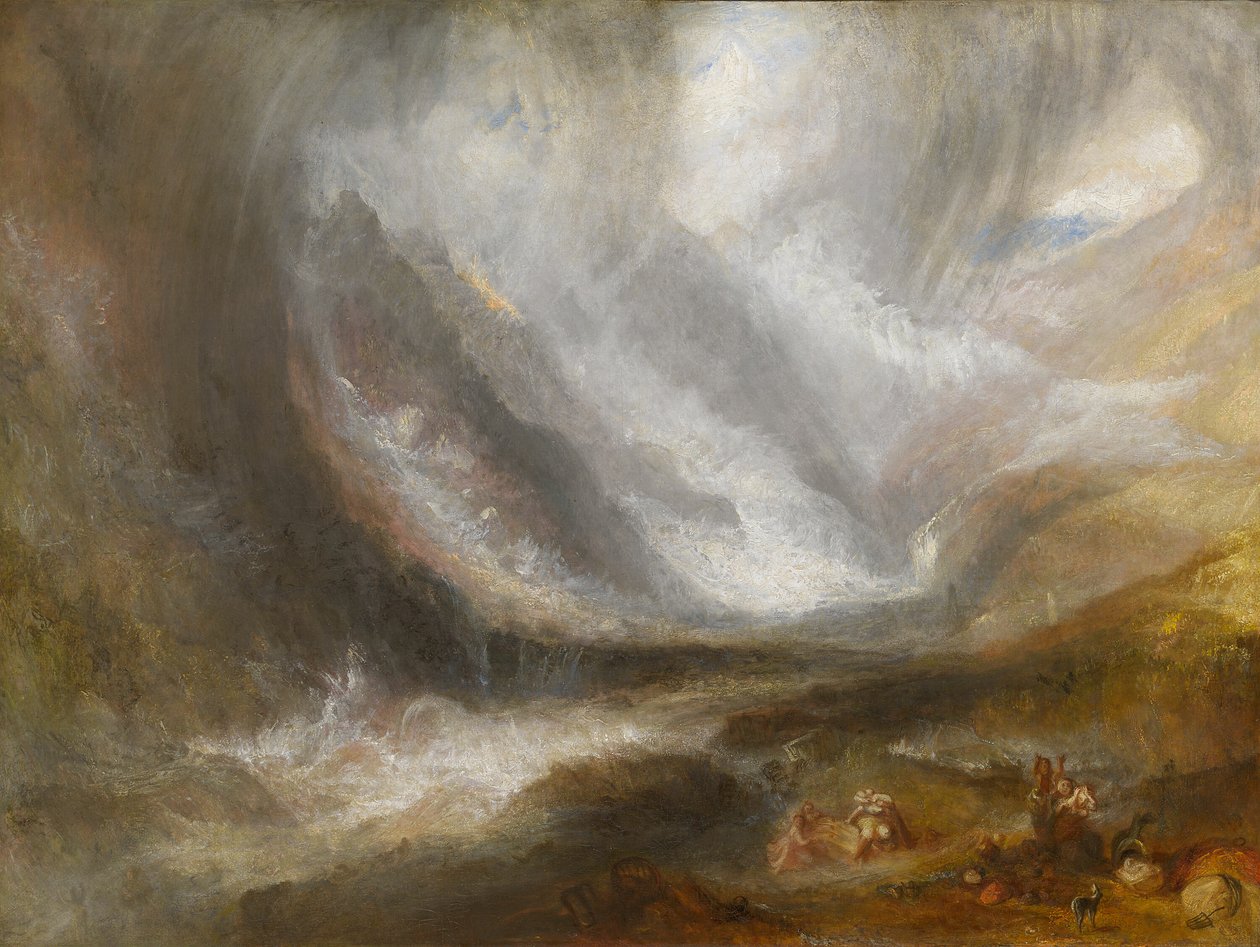 Aostadalen: snöstorm, lavin och åskväder, 183637. av Joseph Mallord William Turner