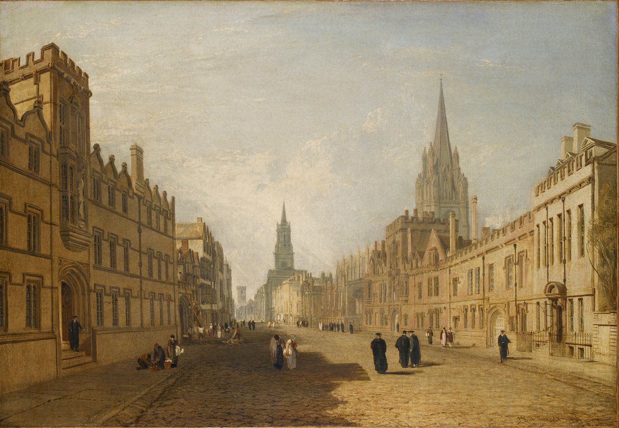 Utsikt över High Street, Oxford, 1809-1810 av Joseph Mallord William Turner