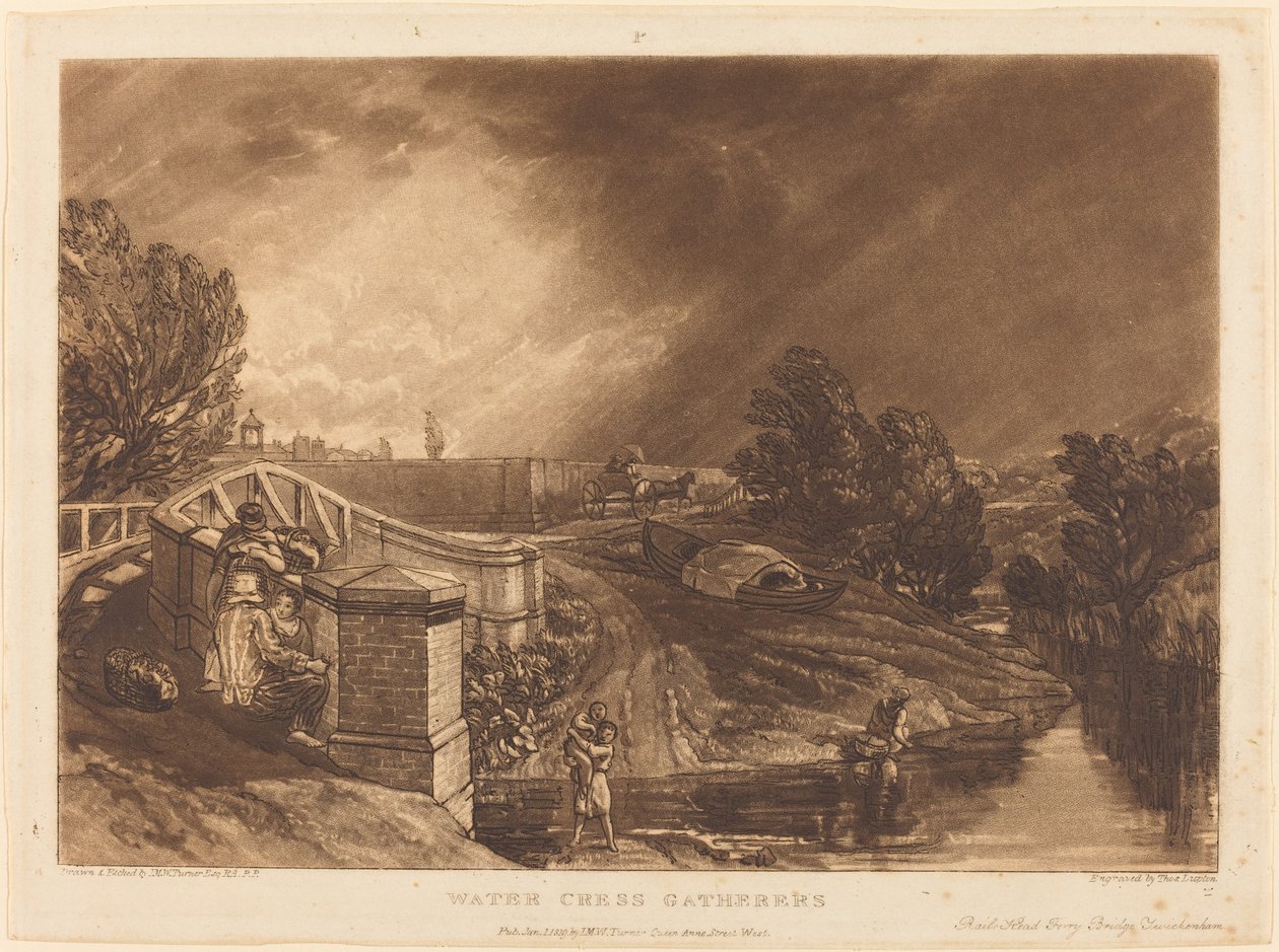 Watercress Gatherers, publicerad 1819. av Joseph Mallord William Turner