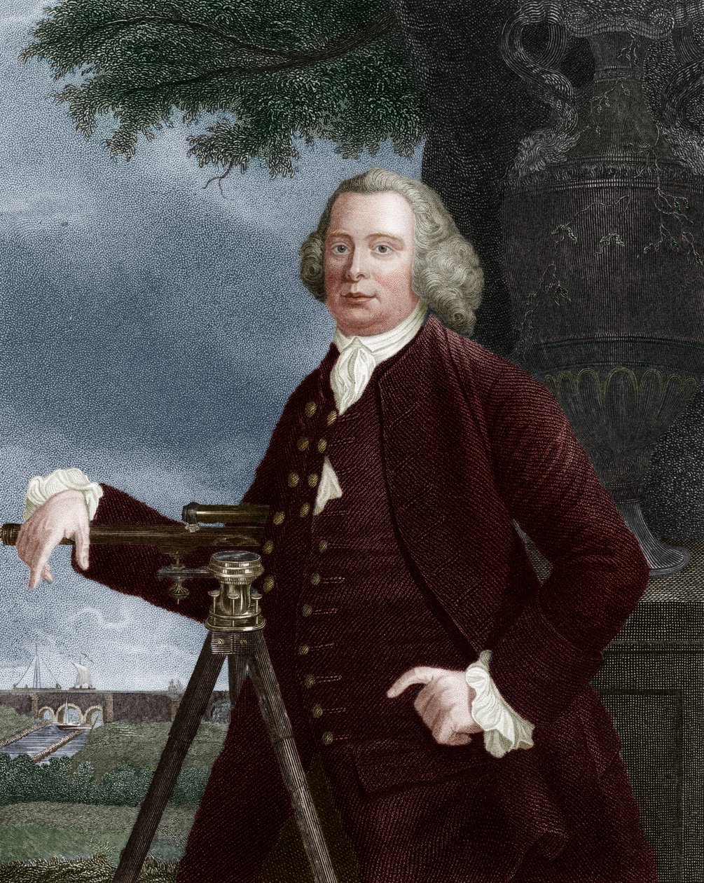 James Brindley, engelsk civilingenjör och kanalbyggare från 1700-talet, 1836. av JT Wedgwood