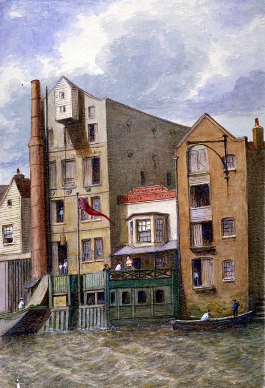 Anchor and Hope Inn, New Crane Stairs, Shadwell, London, c1870 av JT Wilson