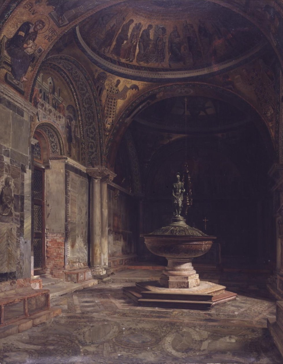 Det inre av dopkapellet i Markuskyrkan i Venedig av J.Th. Hansen