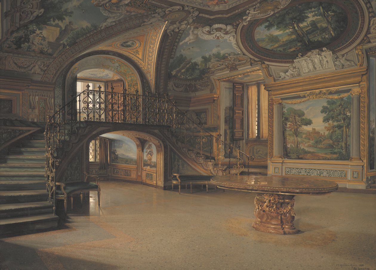 En sal i Palazzo Borghese av J.Th. Hansen
