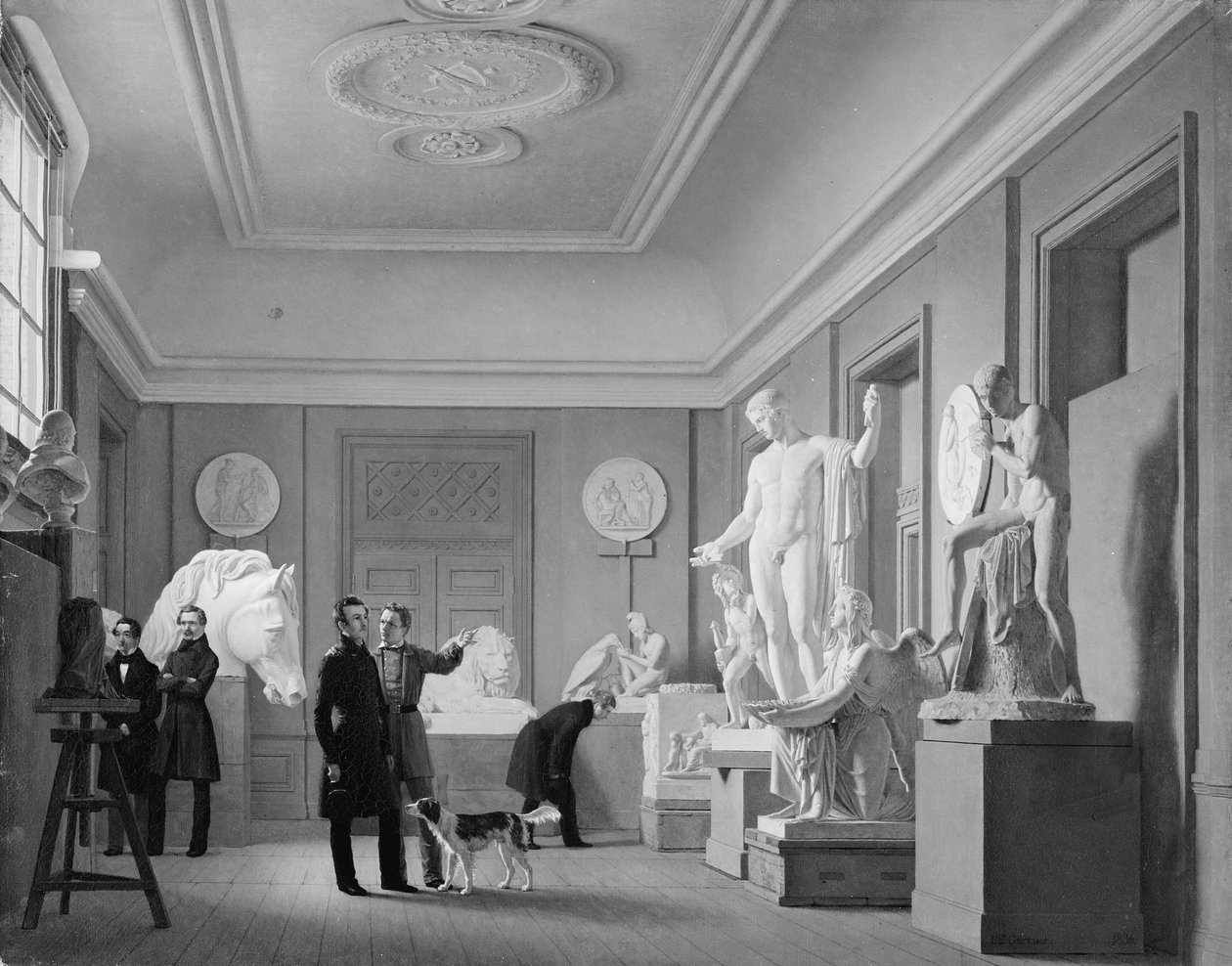 Thorvaldsens studio i Kungliga Konsthögskolan, Köpenhamn av J.V. Gertner