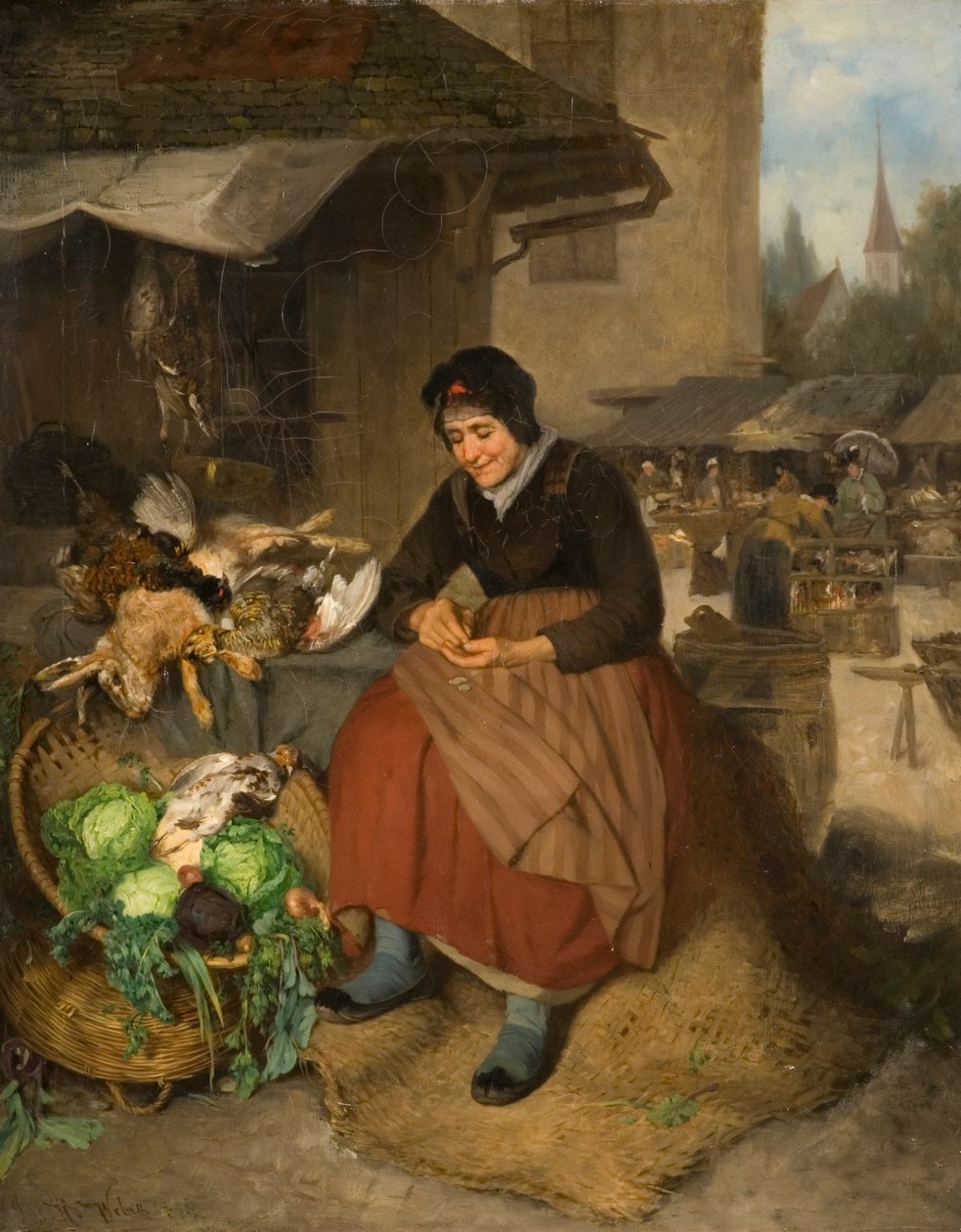 Räknar hennes vinster, 1894 av J.W. Weben