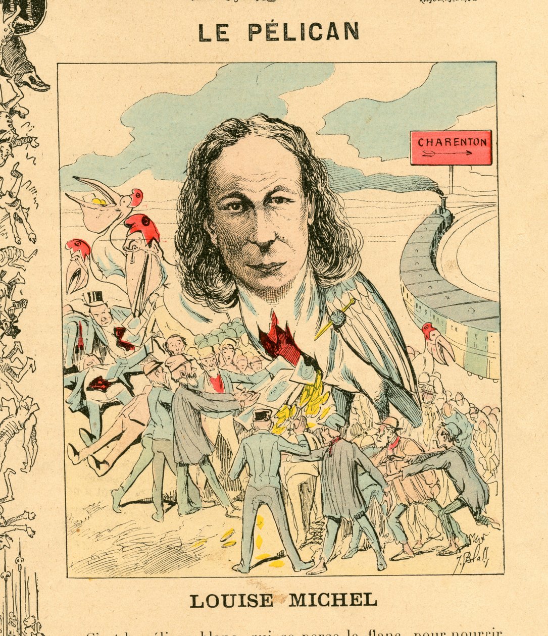 Menagerie Republicaine Humoristiskt galleri av tredje republikens huvudpersoner, nummer 33, Satirique en Couleurs av J. (1847 1892) Blass