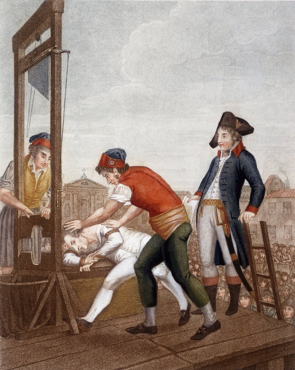 Maximilien Marie Isidore de Robespierre vid giljotinen av J. (after) Beys