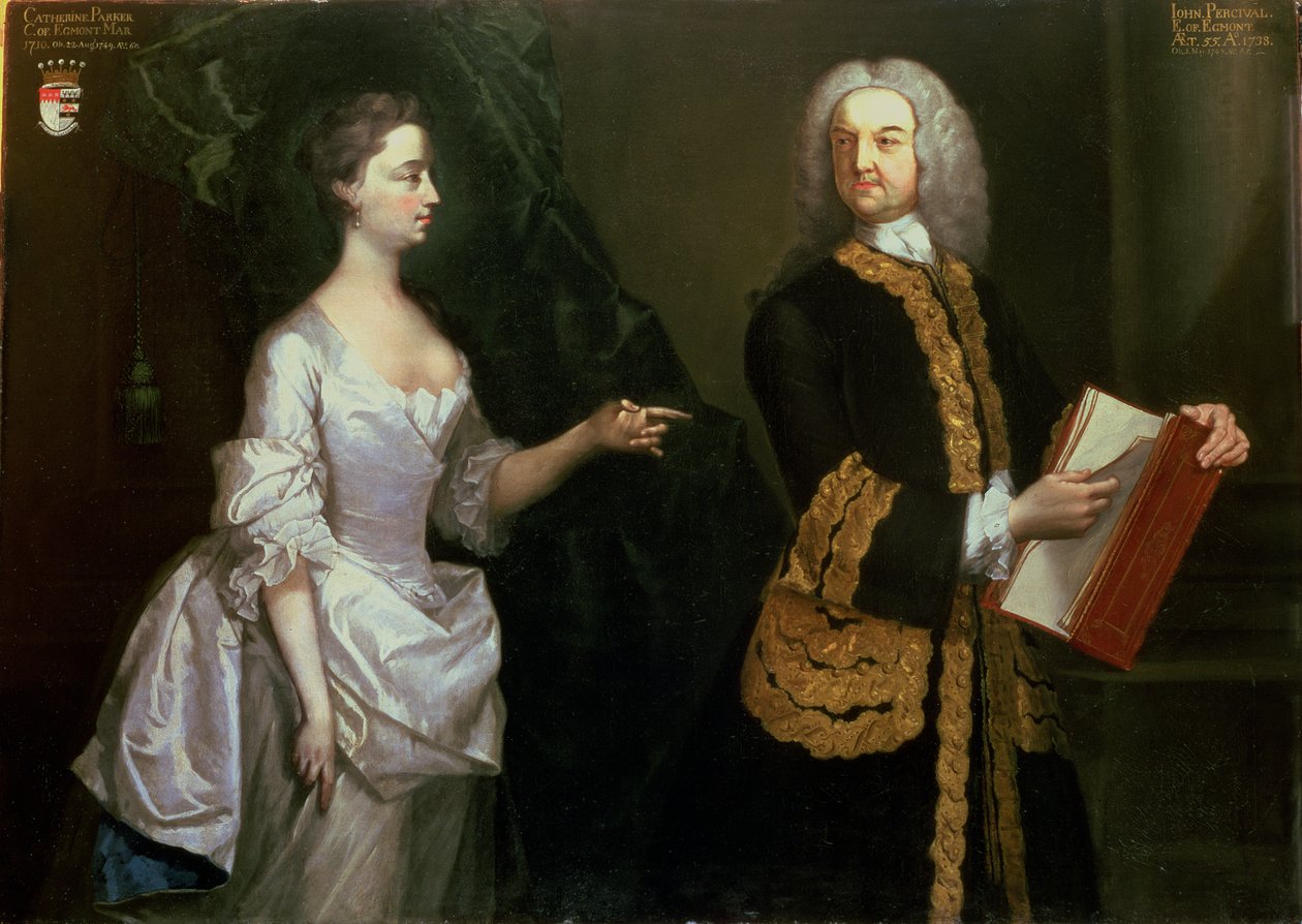 Ett gruppporträtt av John Perceval, 1:e earl av Egmont av J. Alberry