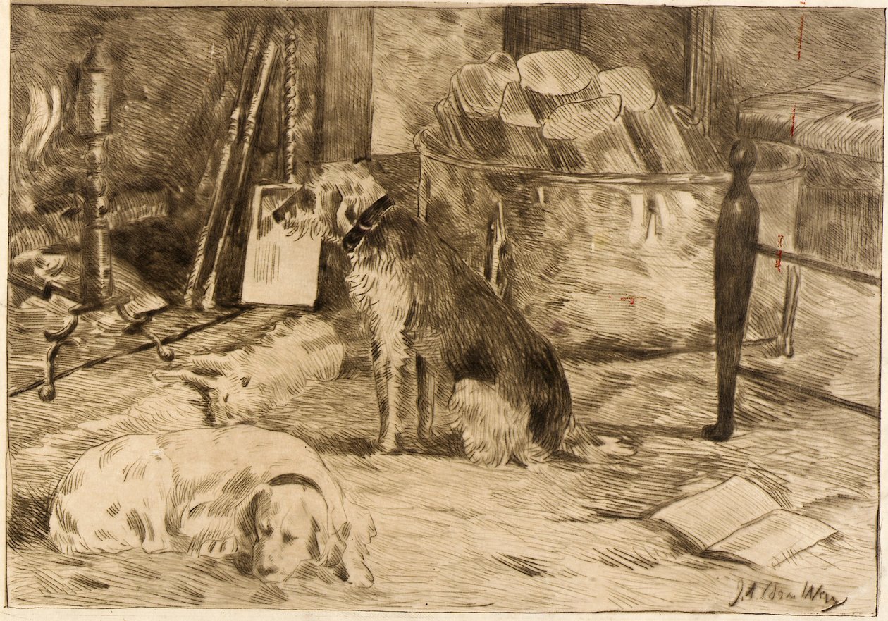Hundar på härden nr 1 av J. Alden Weir