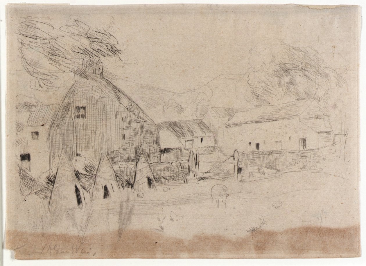 Bondgård--Insle of Man av J. Alden Weir