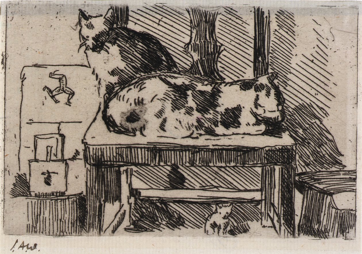 Manxkatter--Insle of Man av J. Alden Weir