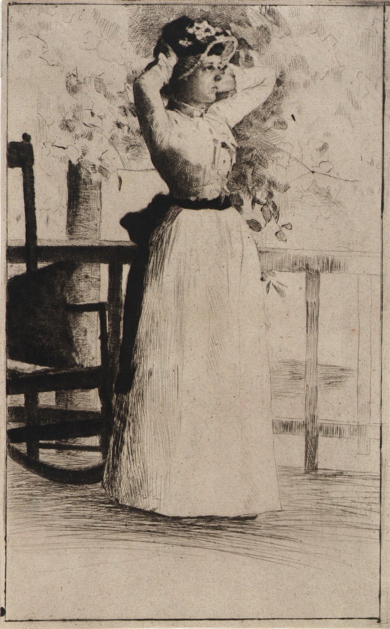 Porträtt av Miss Hoe av J. Alden Weir