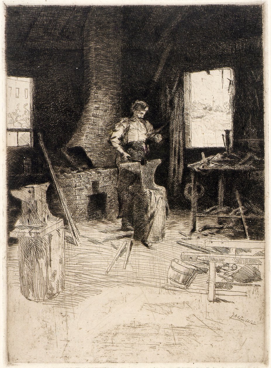Smedens verkstad av J. Alden Weir