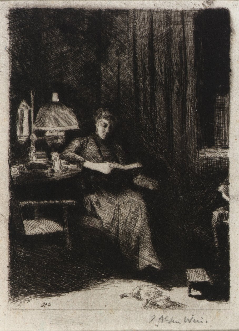 Kvällslampan av J. Alden Weir
