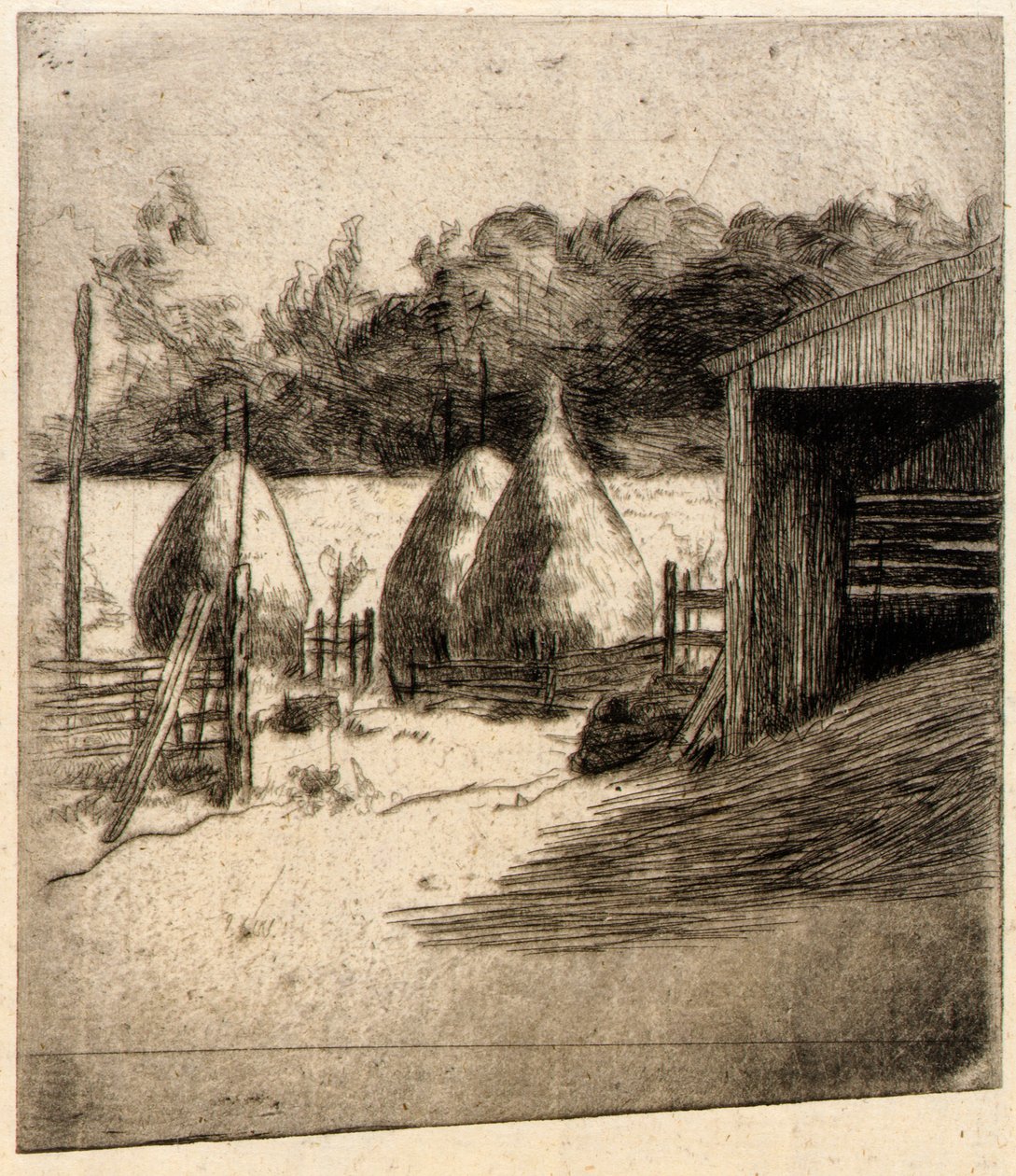 Höstackarna av J. Alden Weir