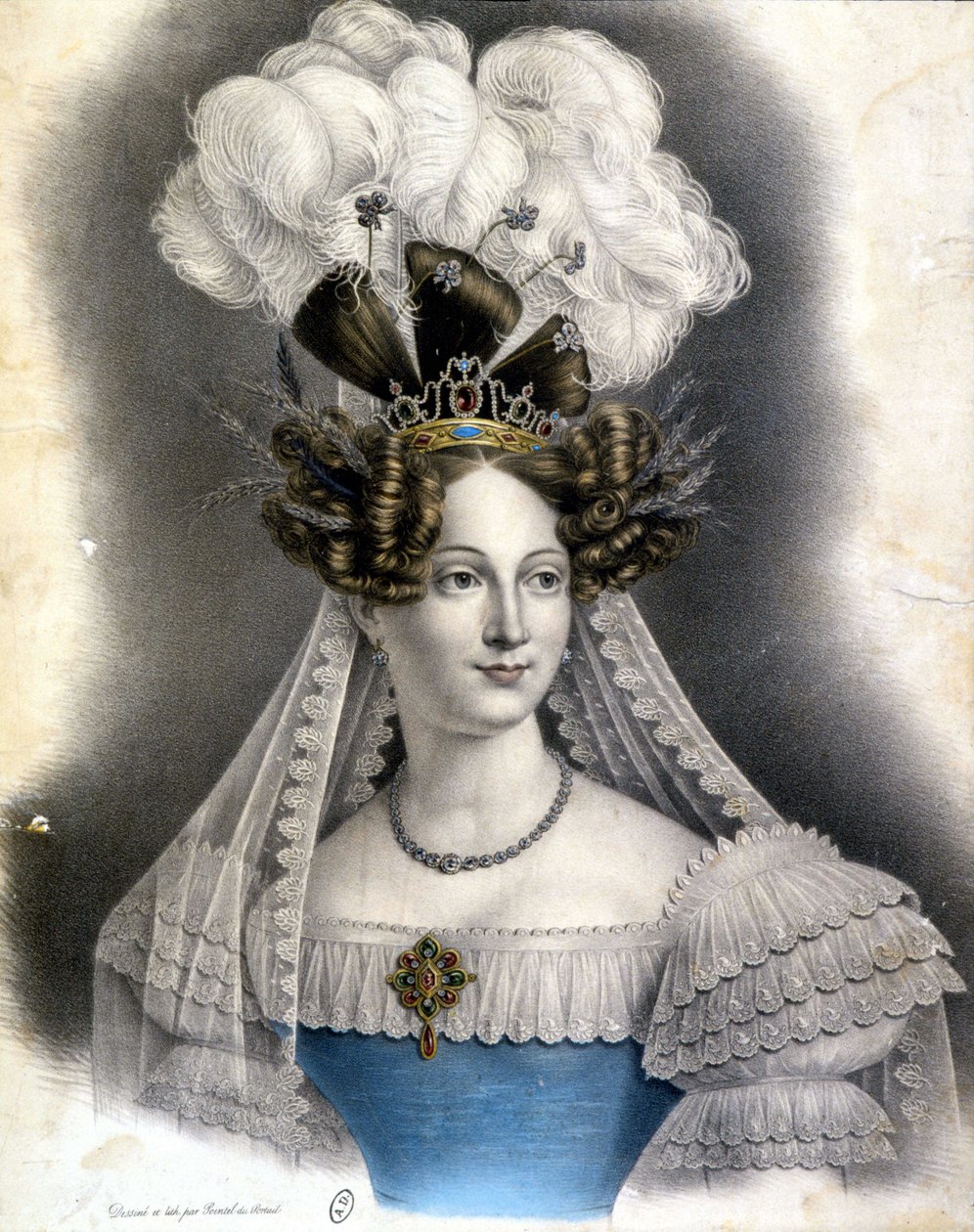 Porträtt av hertiginnan av Angouleme (Marie Therese eller Madame Royale av J. B. (after) Pointel du Portail