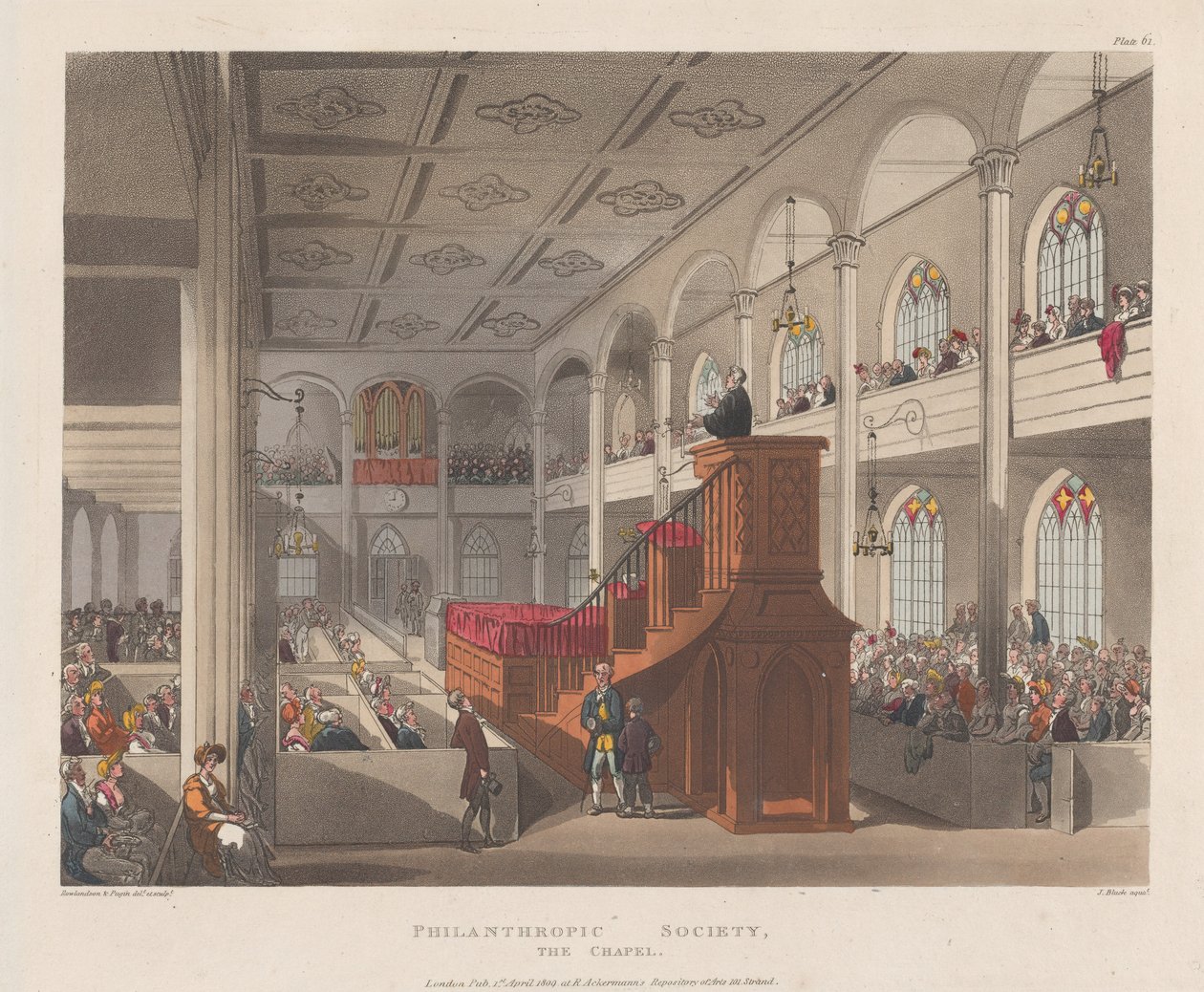Filantropiska sällskapet, Kapellet, 1 april 1809., 1 april 1809. av J. Bluck