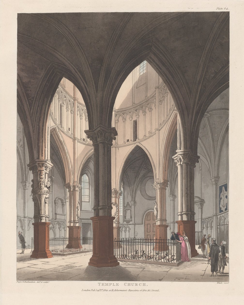 Temple Church, 1 september 1809, 1 september 1809. av J. Bluck