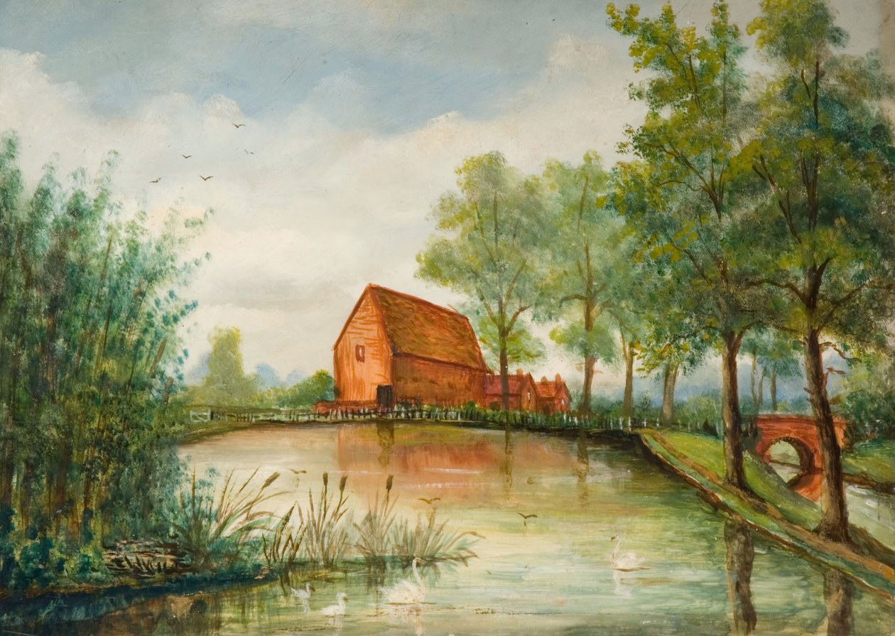 Old Pebble Mill Pool, Birmingham, 1800-talet. av J. Booth