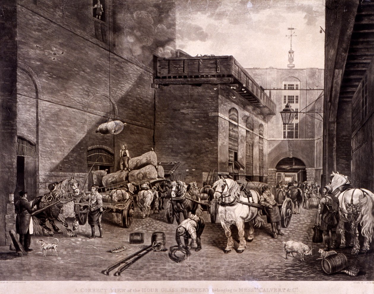 The Hour Glass Brewery på Upper Thames Street, London, 1821. av J Bromley
