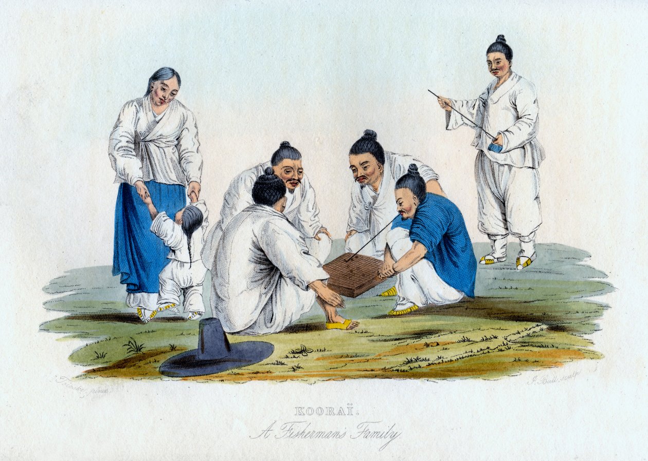 Koorai, en fiskarfamilj, 1848. av J. Bull