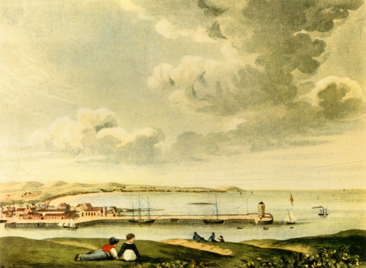 "A View of the Bay and Pier of Douglas, Isle of Man", 1800-talet, 1946. av J. Burman