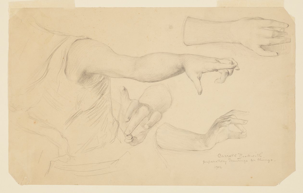 Studies of Hands for Dome of Manufactures och Liberal Arts Building, World