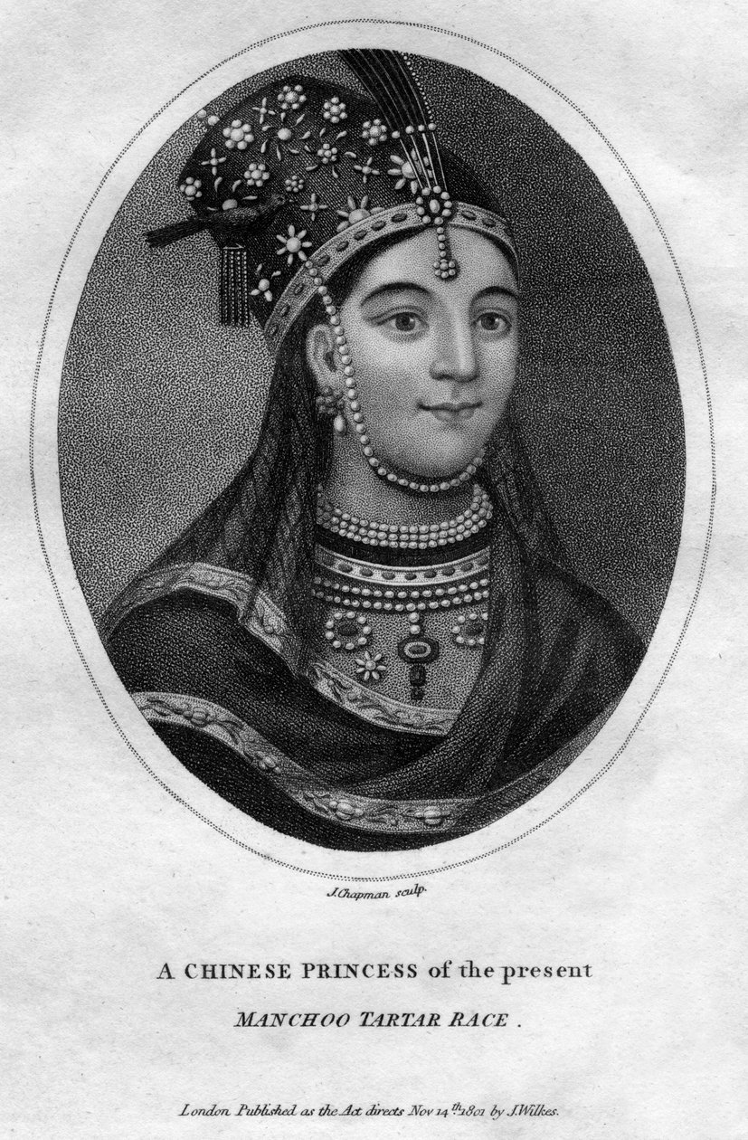 En kinesisk prinsessa av Manchoo Tartar Race, 1801. av J. Chapman