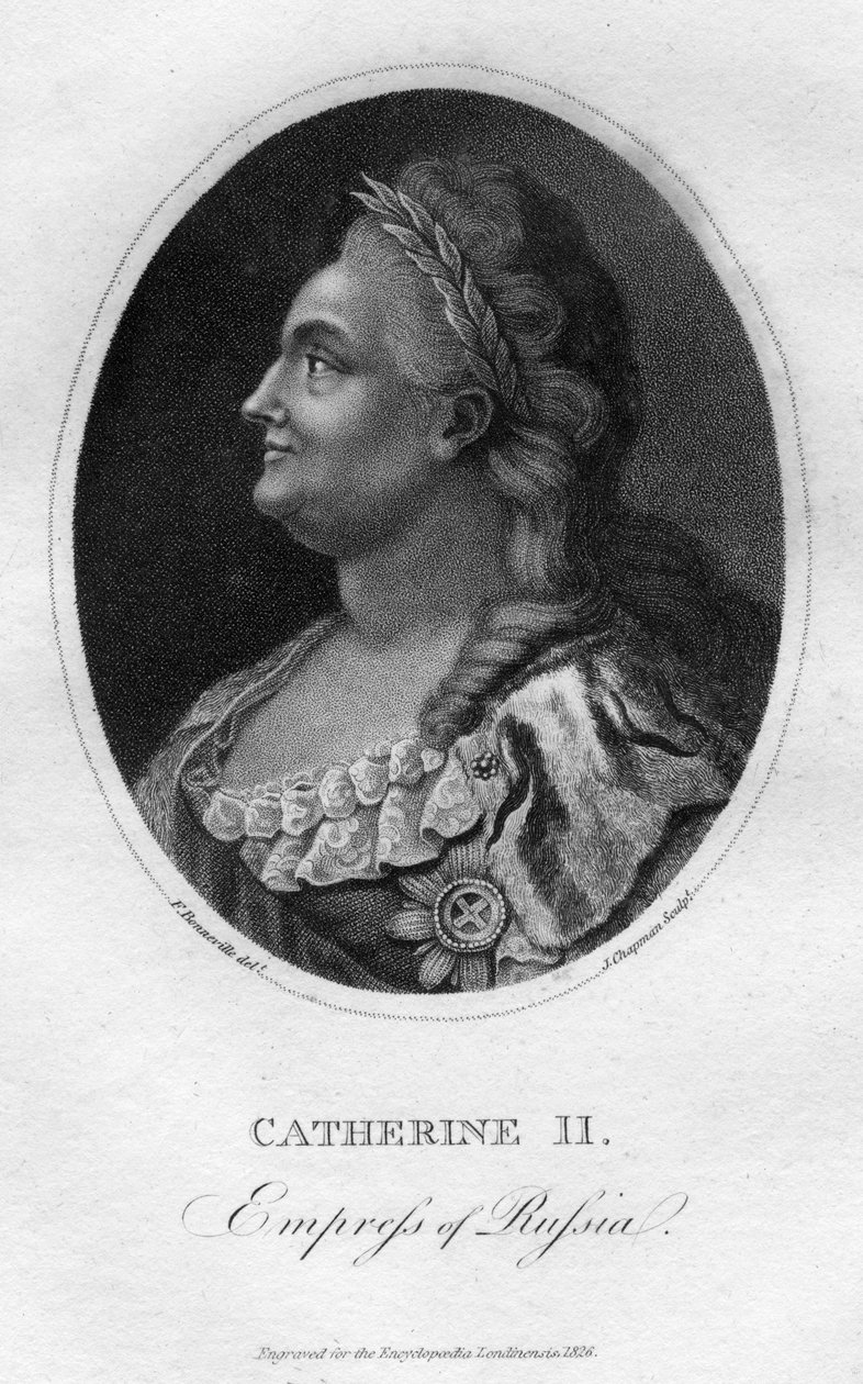 Katarina den stora, kejsarinna av Ryssland, 1826. av J. Chapman