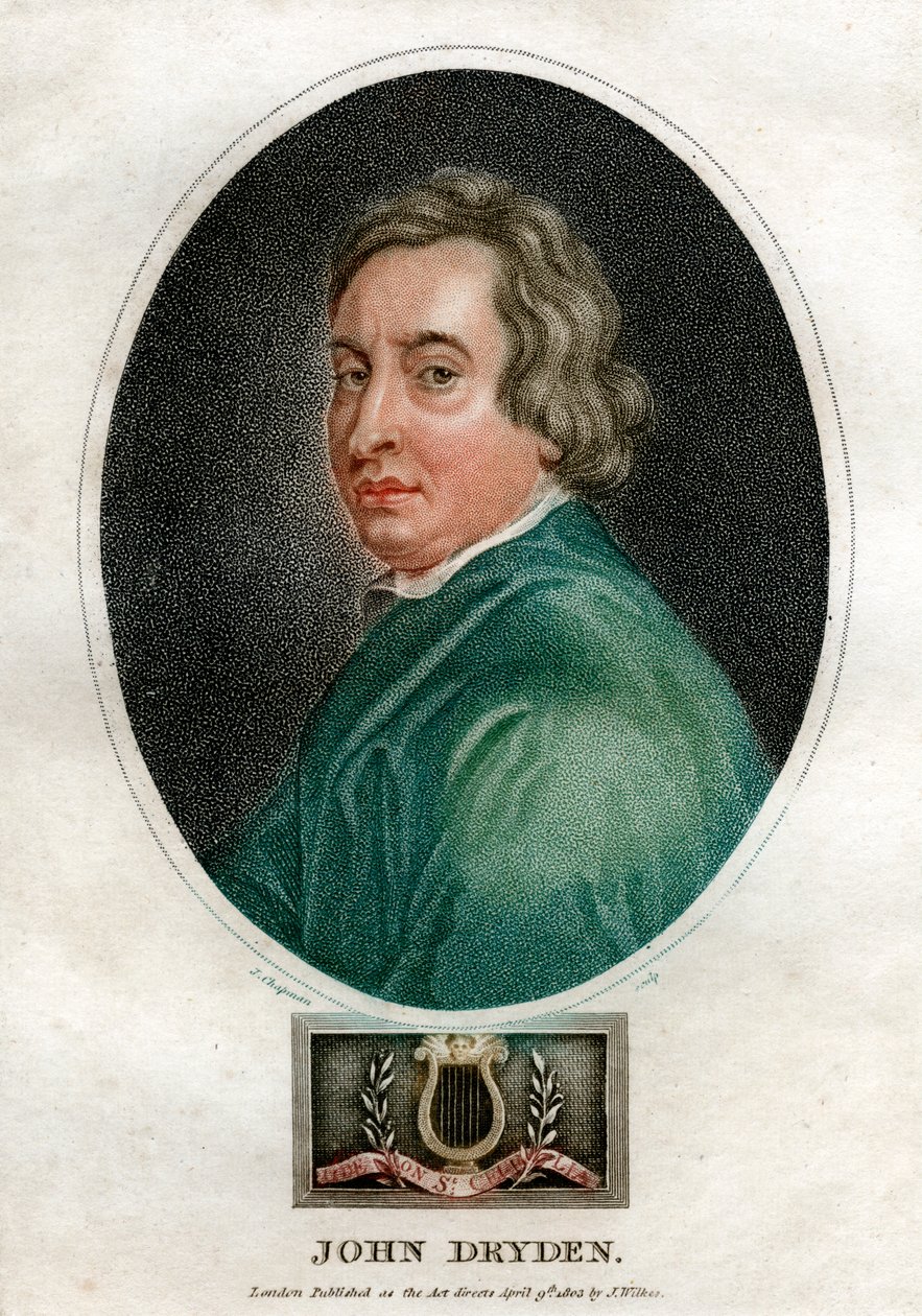 John Dryden, engelsk dramatiker och poetpristagare från 1600-talet, 1803. av J. Chapman