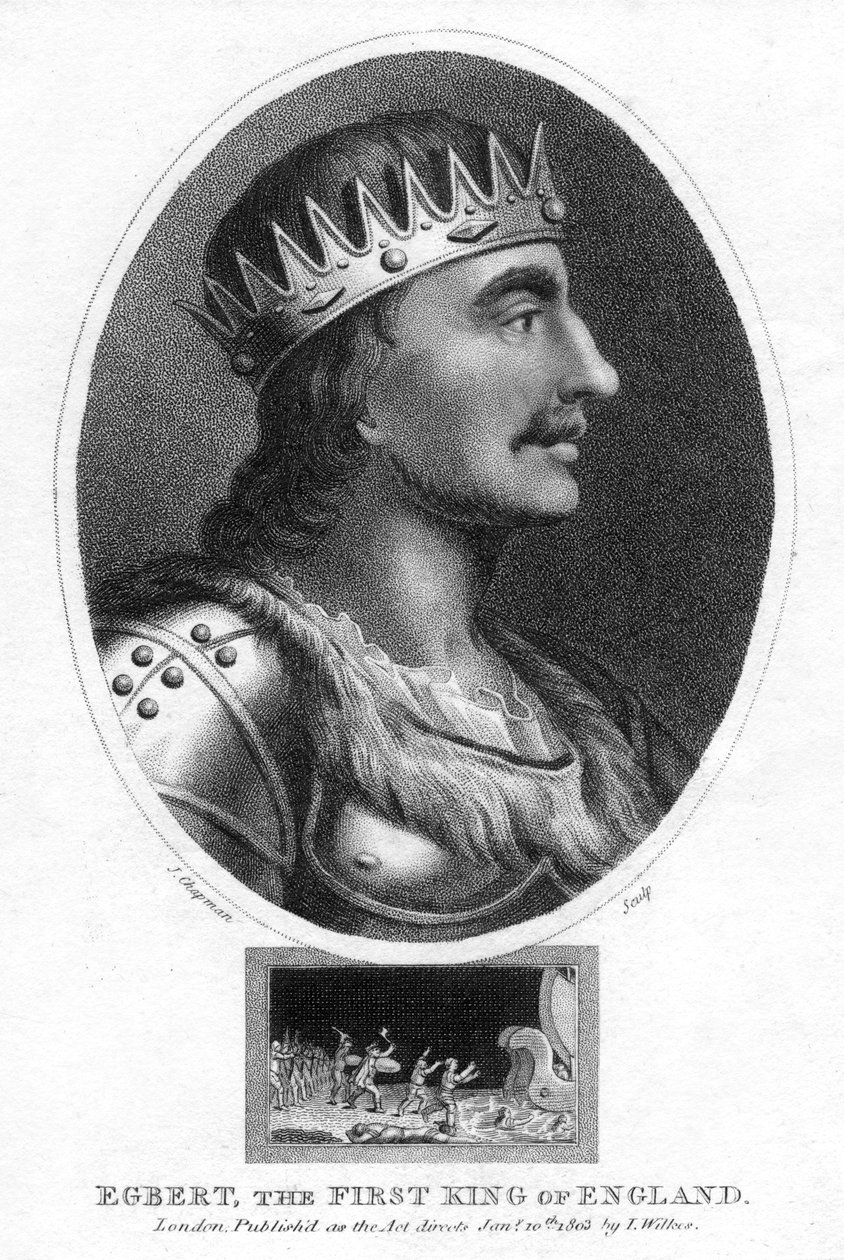 Kung Egbert av Wessex, första kung av hela England, 1803. av J. Chapman