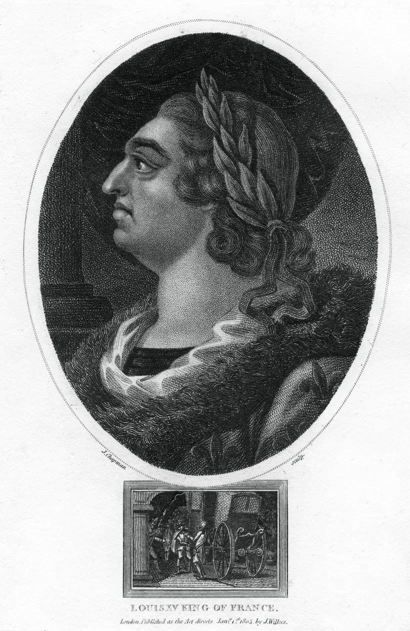 Ludvig XV, kung av Frankrike, 1805. av J. Chapman