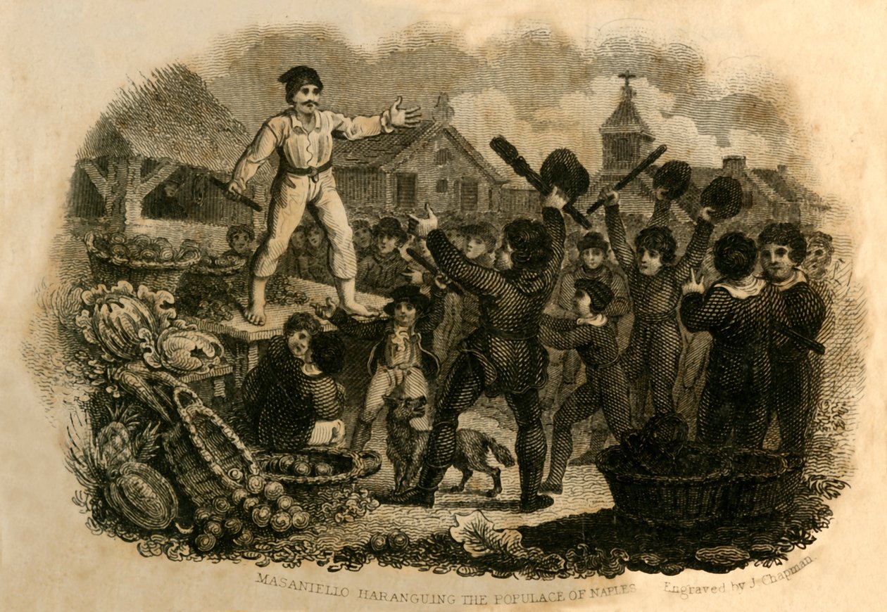 Masaniello Haranguing the Populace of Neapel, 1821. av J. Chapman