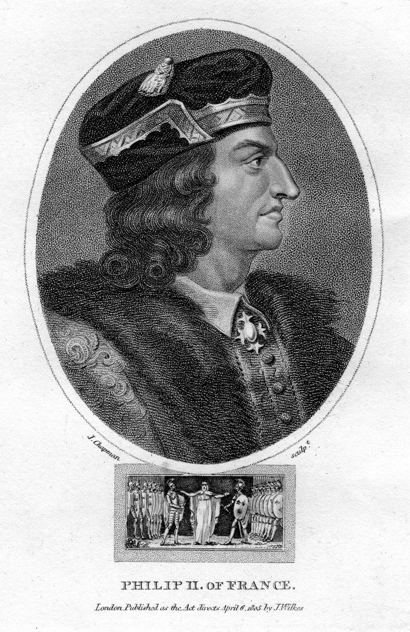 Filip II, kung av Frankrike, 1805. av J. Chapman