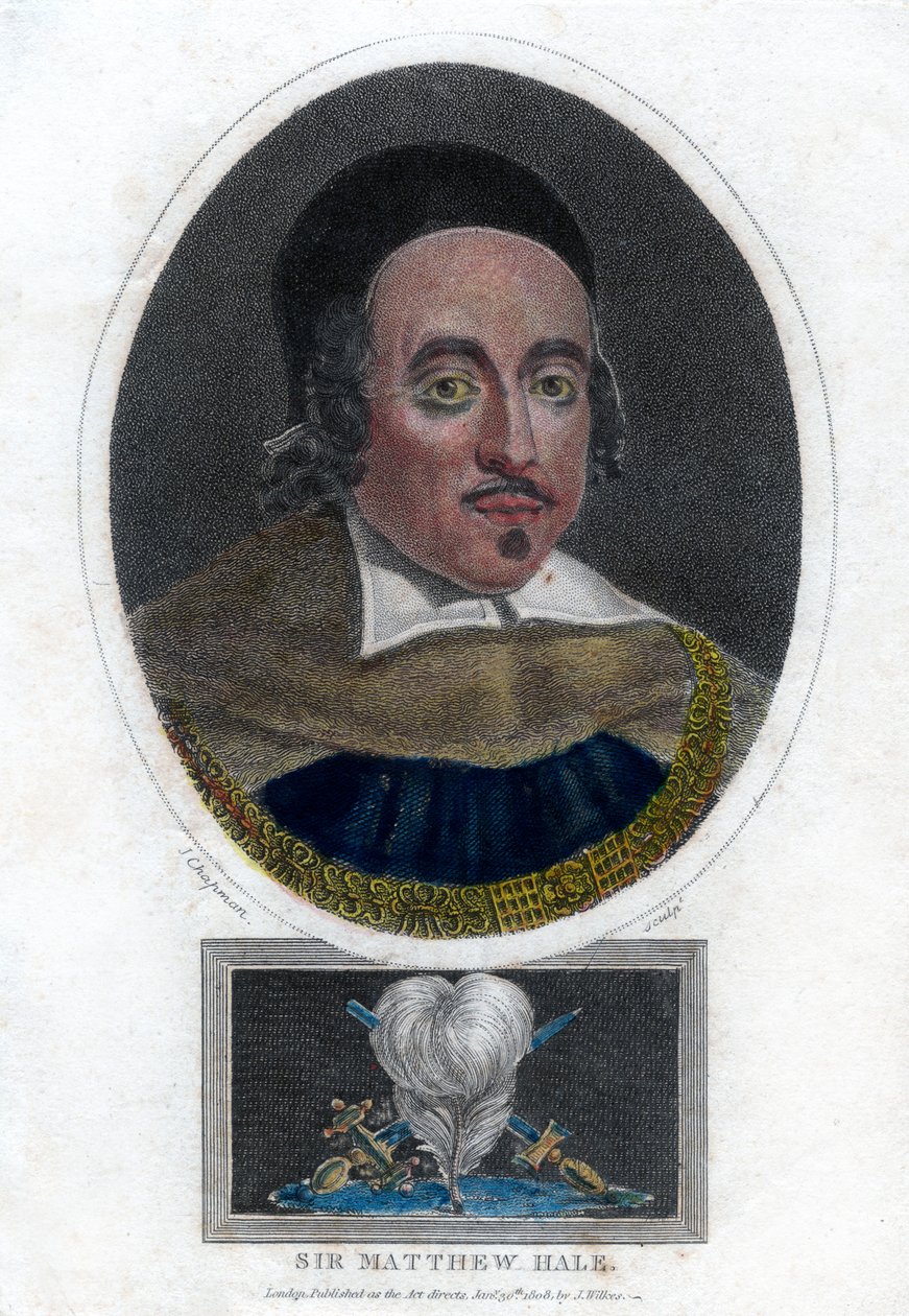 Sir Matthew Hale, 1600-talets Lord Chief Justice of England, 1808. av J. Chapman