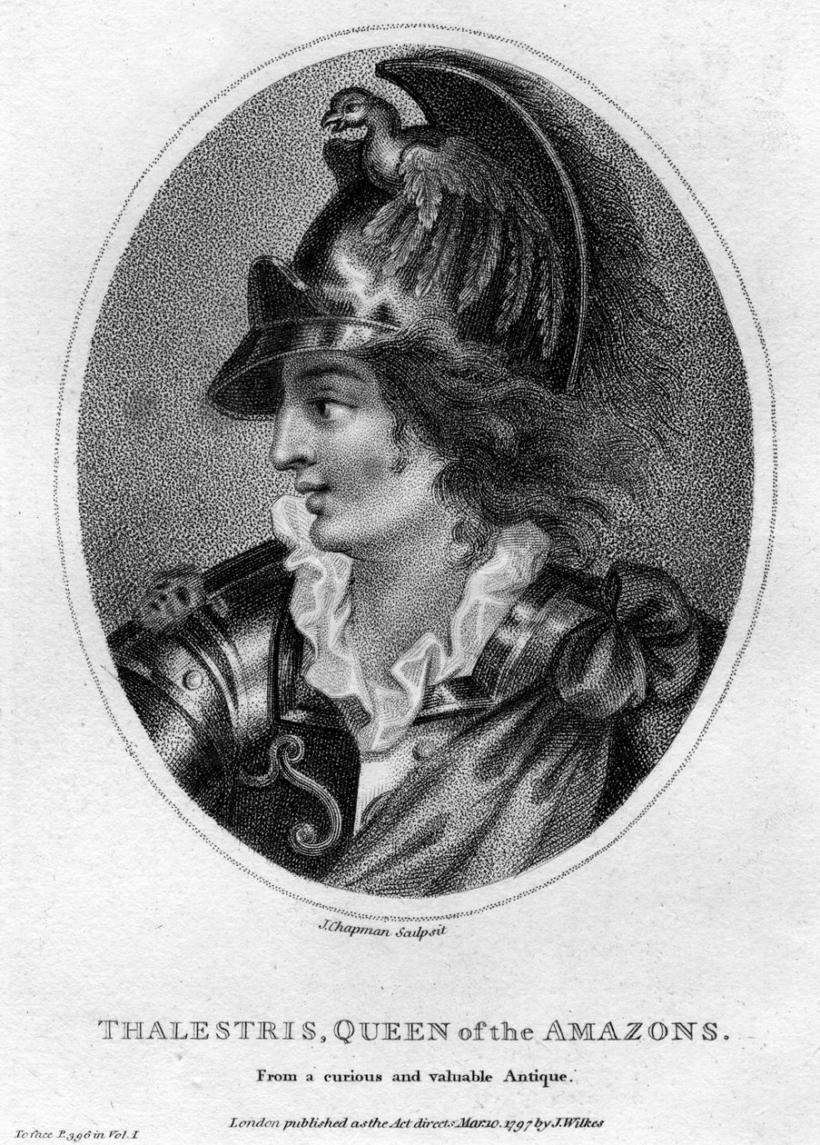 Thalestris, mytisk drottning av Amazonerna, 1797. av J. Chapman
