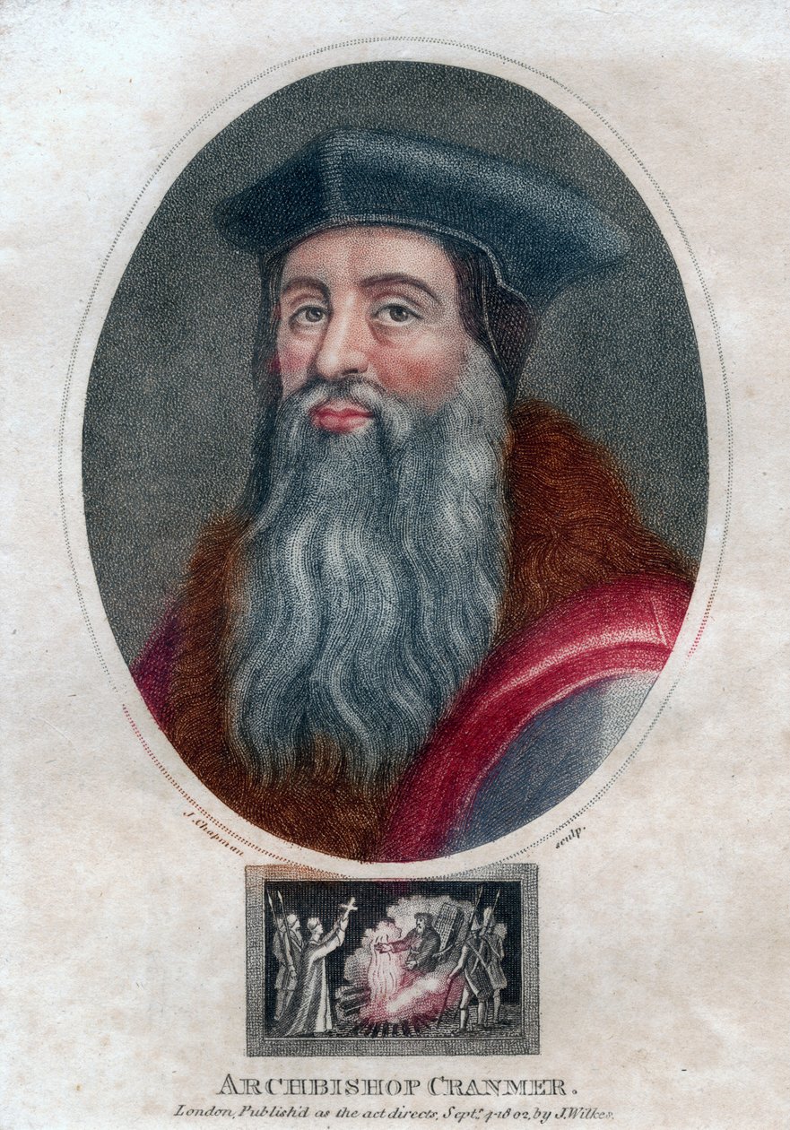 Thomas Cranmer, ärkebiskop av Canterbury, 1802. av J. Chapman