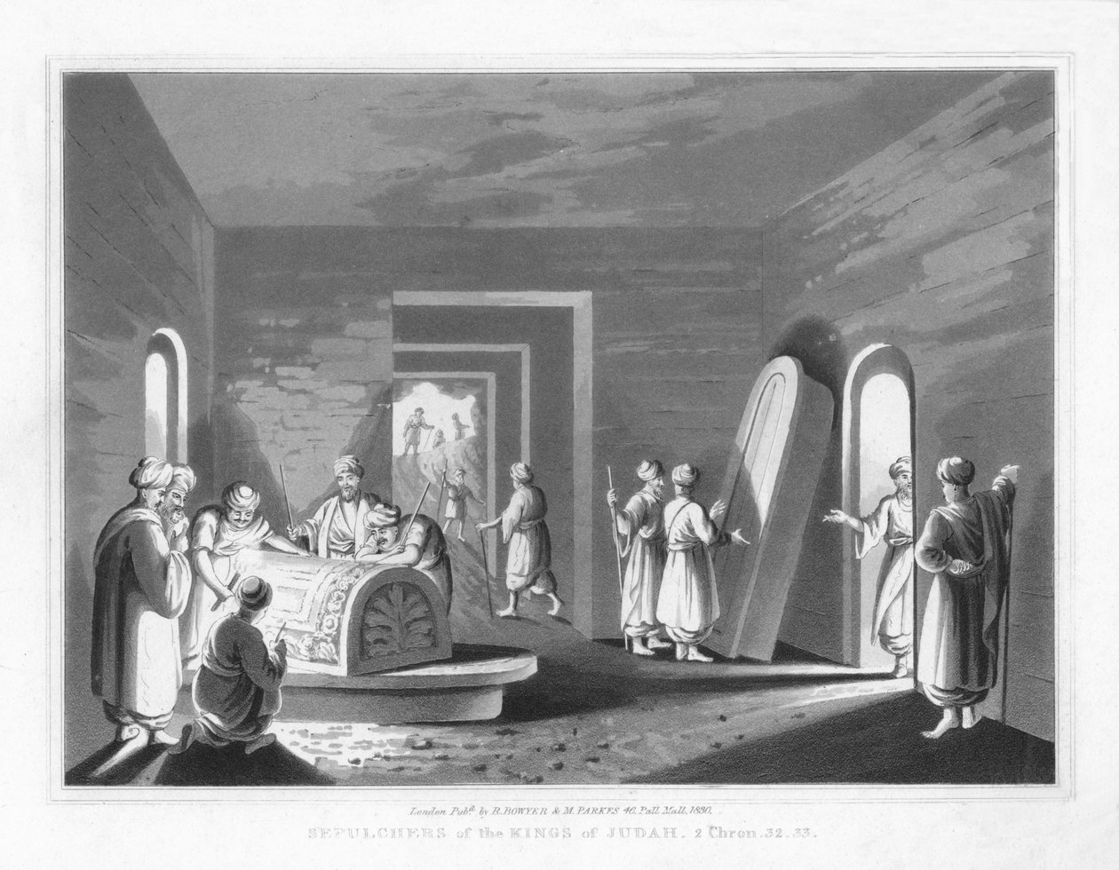 Juda kungars gravar. 2 Krönikorna, 32.33, 1830 av J. Clarke