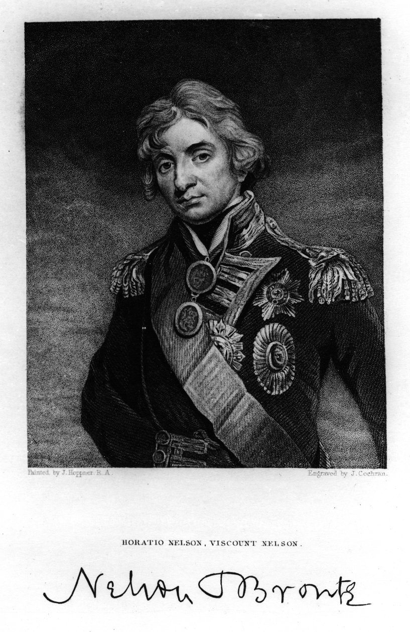 Horatio Nelson, 1:e Viscount Nelson, engelsk sjöbefälhavare, 1800-talet av J. Cochran