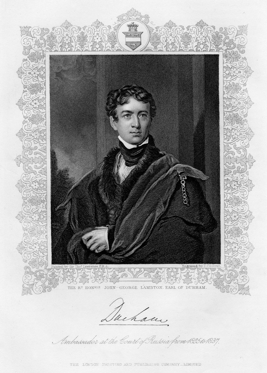 John George Lambton, Earl of Durham, 1800-talet av J. Cochran
