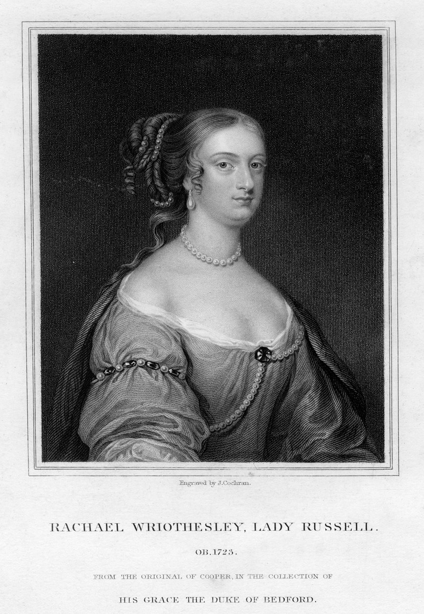 Rachael Wriothesley, Lady Russell, 1800-talet. av J. Cochran