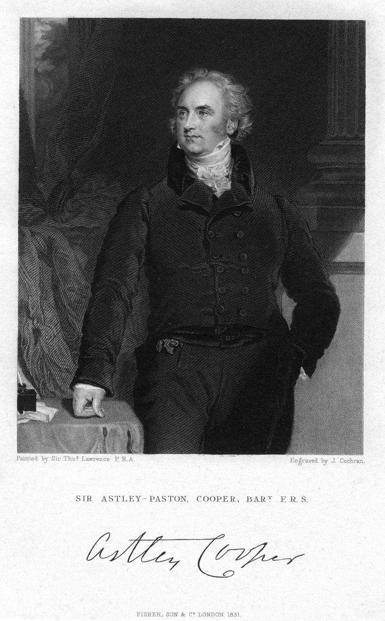 Sir Astley Paston Cooper, 1:e baronet, engelsk kirurg och anatom, 1831 av J. Cochran