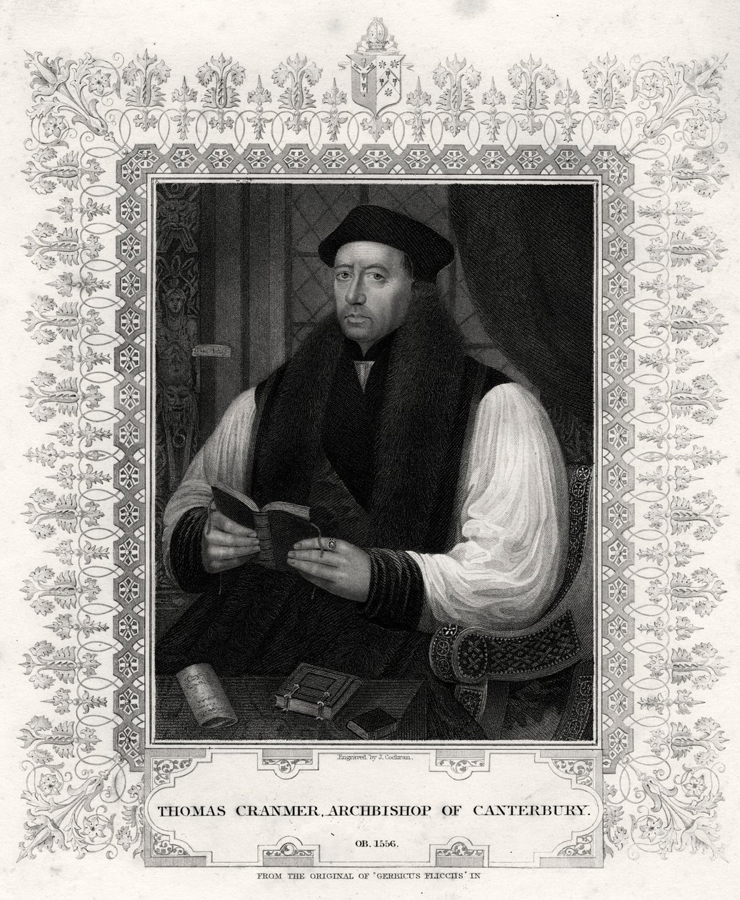 Thomas Cranmer, ärkebiskop av Canterbury, 1800-talet av J. Cochran