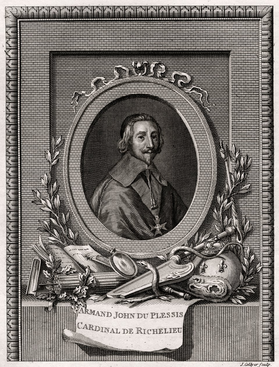 Armand Jean Du Plessis, kardinal och hertig av Richelieu, 1775 av J. Collyer
