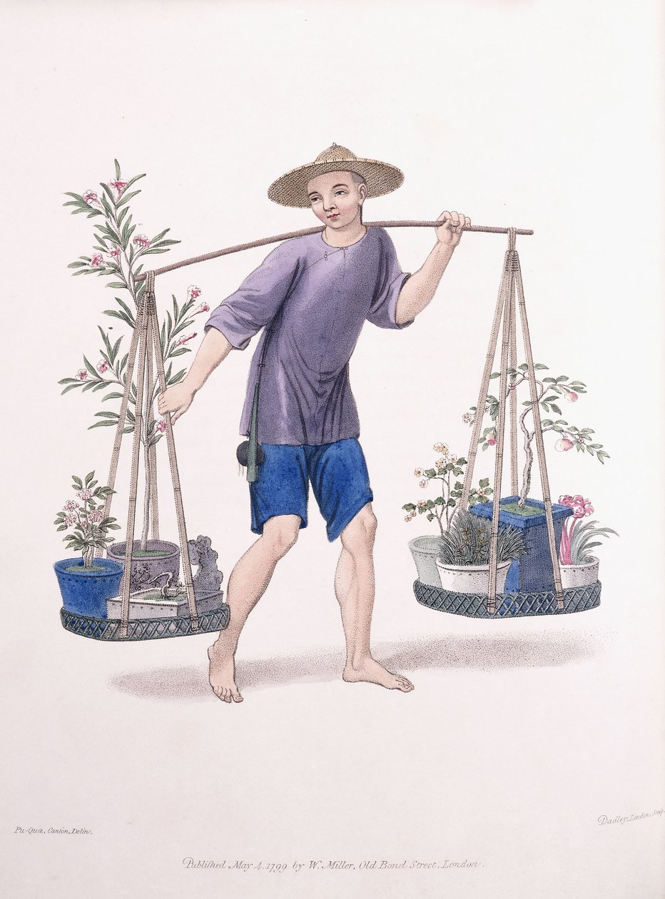 En portier med fruktträd och blommor, c.1800-01 av J Dadley