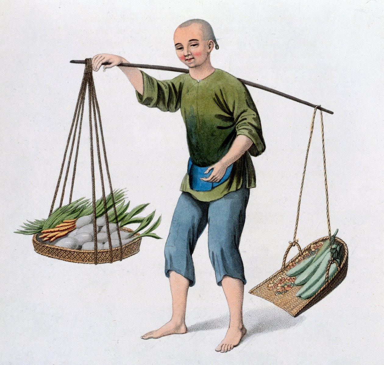 En pojke med grönsaker, 1800 av J Dadley